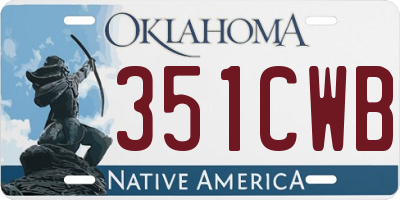 OK license plate 351CWB