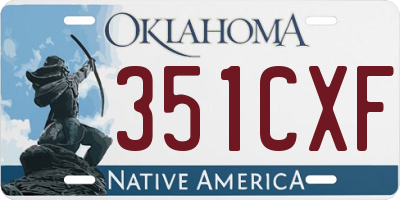 OK license plate 351CXF