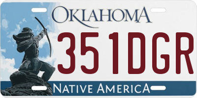 OK license plate 351DGR