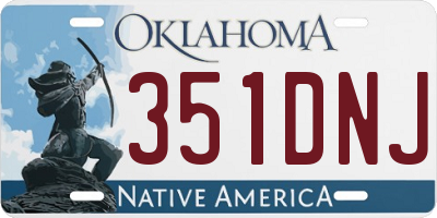 OK license plate 351DNJ