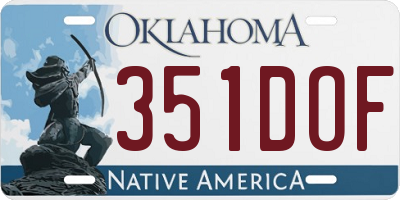 OK license plate 351DOF