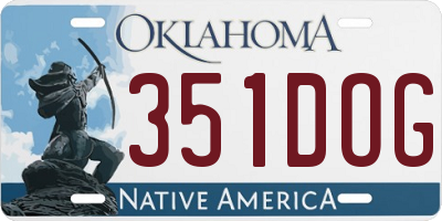 OK license plate 351DOG