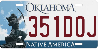 OK license plate 351DOJ