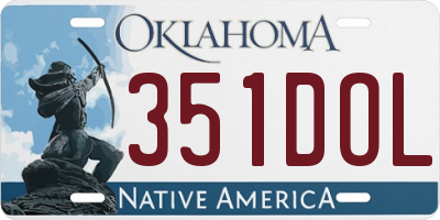 OK license plate 351DOL
