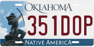 OK license plate 351DOP