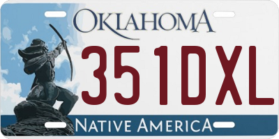 OK license plate 351DXL