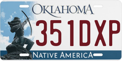 OK license plate 351DXP