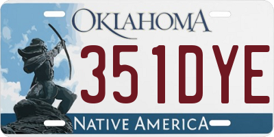 OK license plate 351DYE