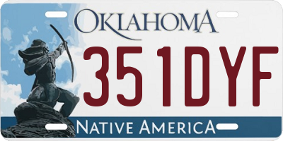 OK license plate 351DYF