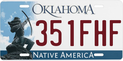 OK license plate 351FHF