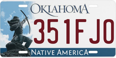 OK license plate 351FJO