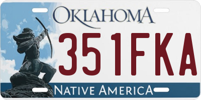 OK license plate 351FKA