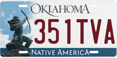 OK license plate 351TVA