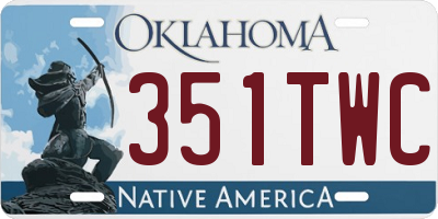 OK license plate 351TWC