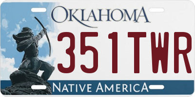 OK license plate 351TWR