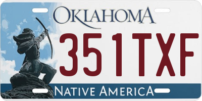 OK license plate 351TXF