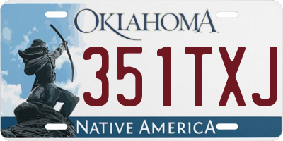 OK license plate 351TXJ