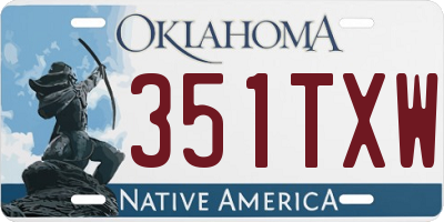 OK license plate 351TXW