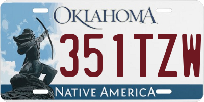 OK license plate 351TZW