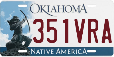OK license plate 351VRA