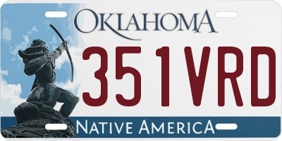 OK license plate 351VRD