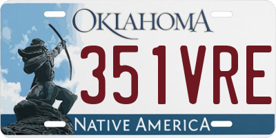 OK license plate 351VRE