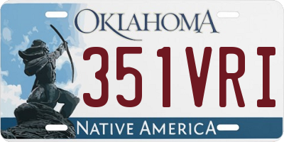 OK license plate 351VRI