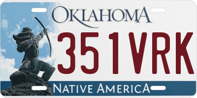 OK license plate 351VRK