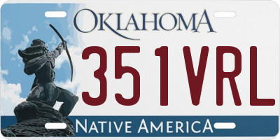 OK license plate 351VRL
