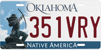 OK license plate 351VRY