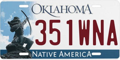 OK license plate 351WNA