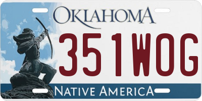 OK license plate 351WOG