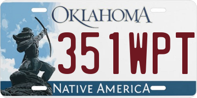OK license plate 351WPT