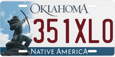 OK license plate 351XLO