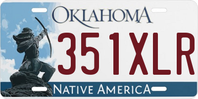 OK license plate 351XLR