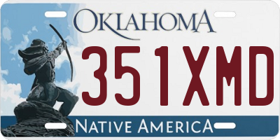 OK license plate 351XMD