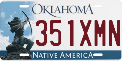OK license plate 351XMN