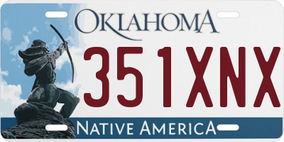 OK license plate 351XNX