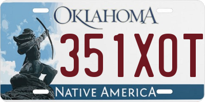 OK license plate 351XOT
