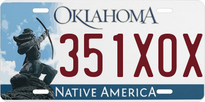 OK license plate 351XOX