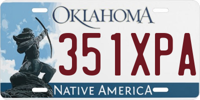 OK license plate 351XPA