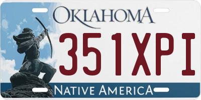 OK license plate 351XPI