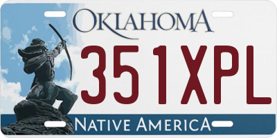 OK license plate 351XPL