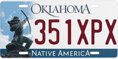 OK license plate 351XPX