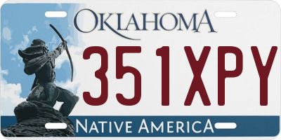 OK license plate 351XPY