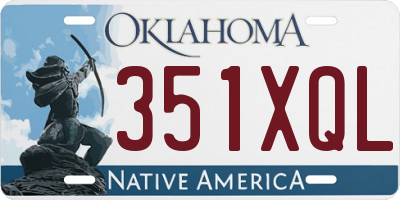 OK license plate 351XQL