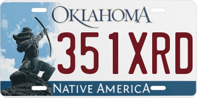 OK license plate 351XRD