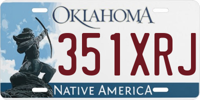 OK license plate 351XRJ