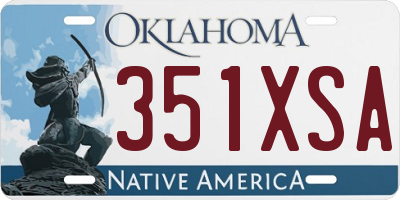 OK license plate 351XSA