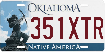 OK license plate 351XTR